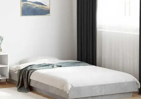 Cadru de pat, gri beton, 100x200 cm, lemn prelucrat - 1/5