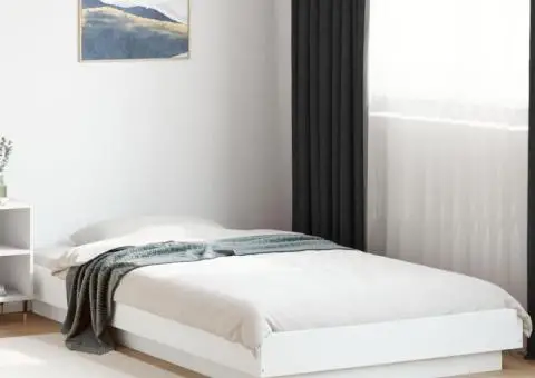 Cadru de pat, alb, 90x190 cm, lemn prelucrat - 1/5