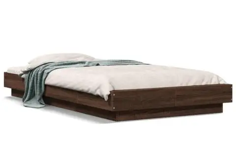 Cadru de pat, stejar maro, 90x190 cm, lemn prelucrat - 2/5