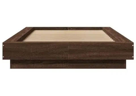 Cadru de pat, stejar maro, 90x190 cm, lemn prelucrat - 4/5