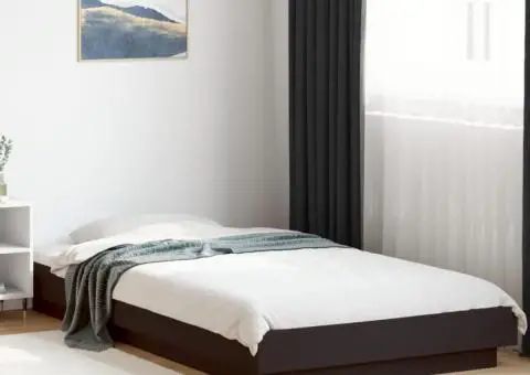 Cadru de pat, negru, 75x190 cm, lemn prelucrat - 1/5