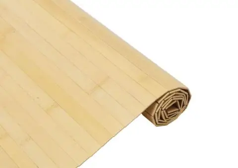 Covor dreptunghiular, natural deschis, 80x100 cm, bambus - 4/5