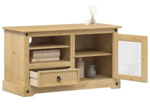 Dulap TV „Corona”, 100x45x58 cm, lemn masiv de pin - 1/5