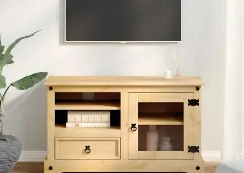 Dulap TV „Corona”, 100x45x58 cm, lemn masiv de pin - 3/5