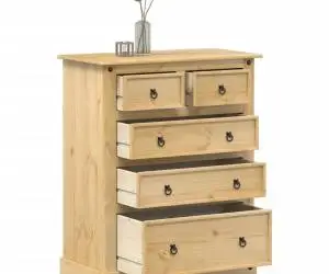 vidaXL Dulap cu sertare „Corona”, 92x48x114 cm, lemn masiv de pin