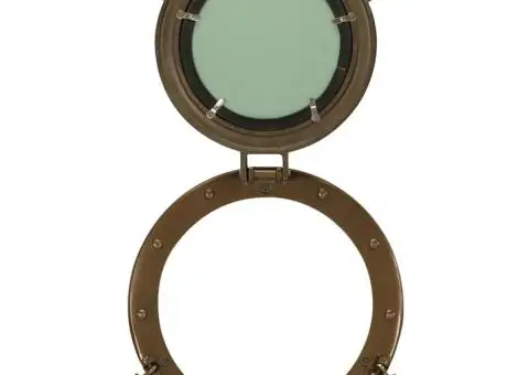 Oglindă hublou de perete Ø30 cm aluminiu și sticlă - 4/5