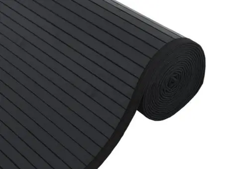 Covor dreptunghiular, negru, 60x300 cm, bambus - 4/5