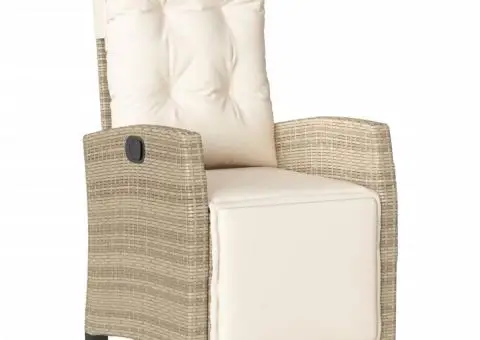 Set mobilier de grădină cu perne, 5 piese, bej, poliratan - 3/5