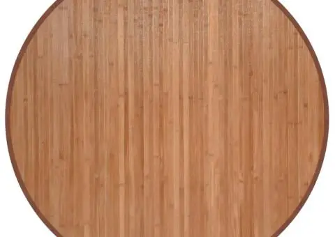 Covor rotund, natural, 100 cm, bambus - 2/5