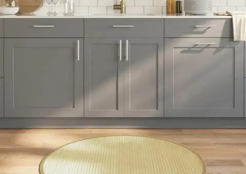 Covor rotund, natural deschis, 100 cm, bambus - 1/5