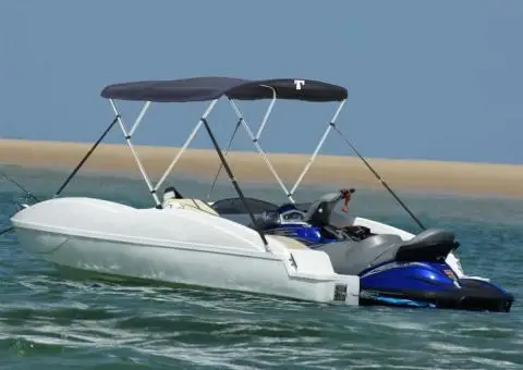 Parasolar Bimini 3 arcuri pereți din plasă 183x(185-198)x137 cm - 1/5