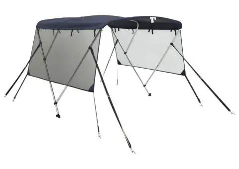 Parasolar Bimini 3 arcuri pereți din plasă 183x(185-198)x137 cm - 2/5