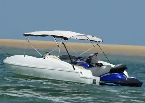 Parasolar Bimini 4 arcuri pereți plasă 243x(230-244)x137 cm - 1/5