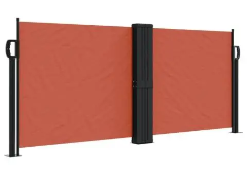 Copertină laterală retractabilă, cărămiziu, 100 x 1000 cm - 2/5