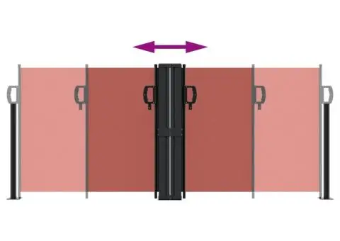 Copertină laterală retractabilă, cărămiziu, 100 x 1000 cm - 5/5