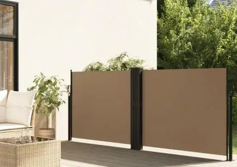 Copertină laterală retractabilă, gri taupe, 120 x 1000 cm - 1/5