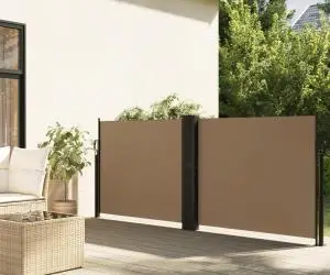 vidaXL Copertină laterală retractabilă, gri taupe, 120 x 1000 cm