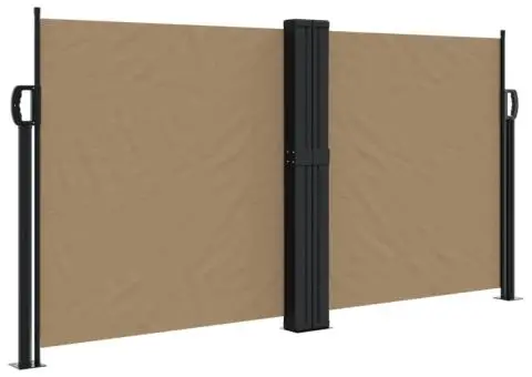 Copertină laterală retractabilă, gri taupe, 120 x 1000 cm - 2/5