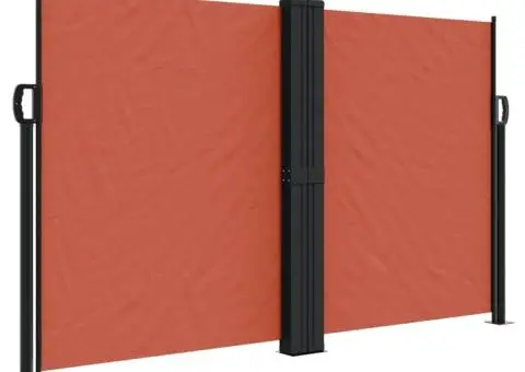 Copertină laterală retractabilă, cărămiziu, 140 x 1000 cm - 2/5