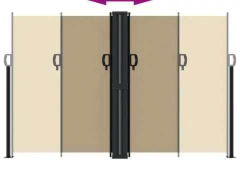 Copertină laterală retractabilă, bej, 160x1000 cm - 5/5