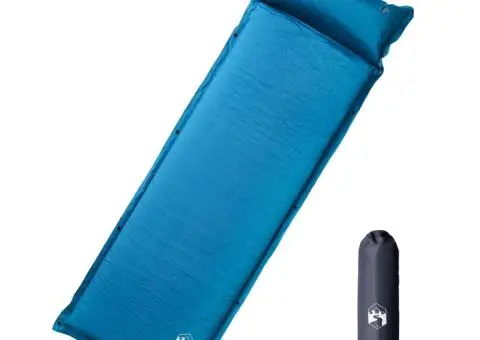 Saltea de camping gonflabilă cu pernă, 1 persoană, turcoaz - 1/5