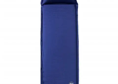 Saltea de camping auto-gonflabilă cu pernă 1 persoană bleumarin - 2/5