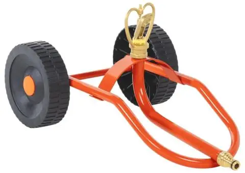 Sanie stropitoare cu roți, cap rotativ, roșu, oțel - 1/5