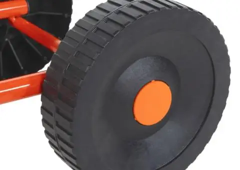 Sanie stropitoare cu roți, cap rotativ, roșu, oțel - 5/5