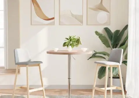 Masă de bar Ø60x90,5 cm din lemn masiv de stejar - 3/5