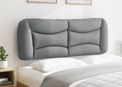 Pernă tăblie de pat, gri deschis, 120 cm, material textil - 4/5