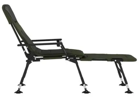 Șezlong pescuit picioare reglabile tălpi de noroi pliabil verde - 4/5