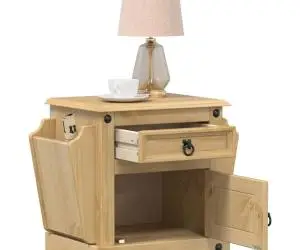 vidaXL Noptieră Corona, 45x35x47,5 cm, lemn masiv de pin