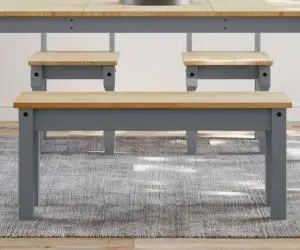 Banchetă de bucătărie Panama, gri, 105x30x45 cm, lemn masiv pin