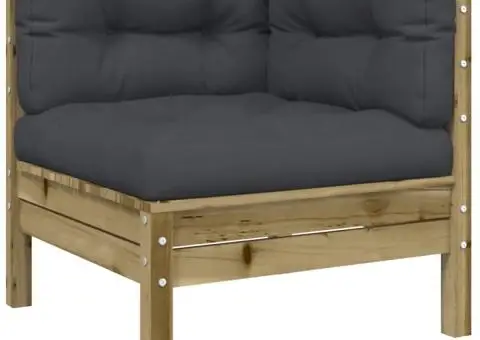 Set canapea de grădină cu perne, 9 piese, lemn de pin tratat - 4/5