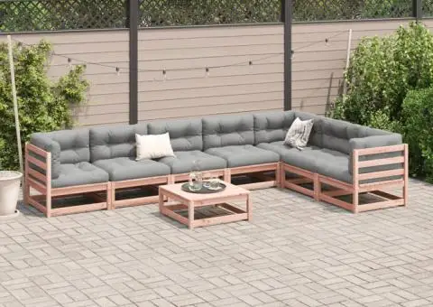 Set canapele grădină cu perne, 8 piese, lemn masiv brad douglas - 3/5