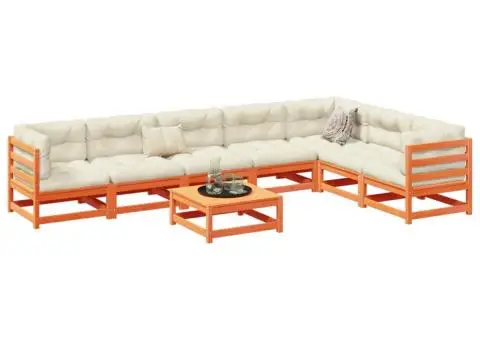 Set canapea de grădină, 8 piese, maro ceruit, lemn masiv de pin - 1/5