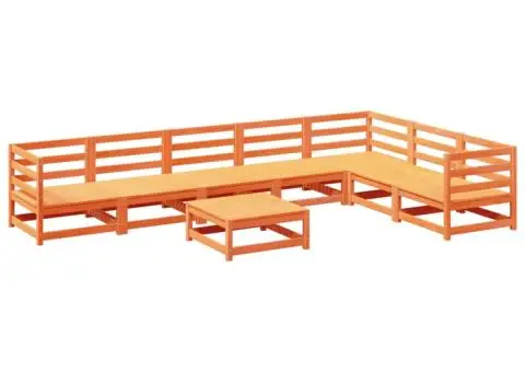 Set canapea de grădină, 8 piese, maro ceruit, lemn masiv de pin - 2/5