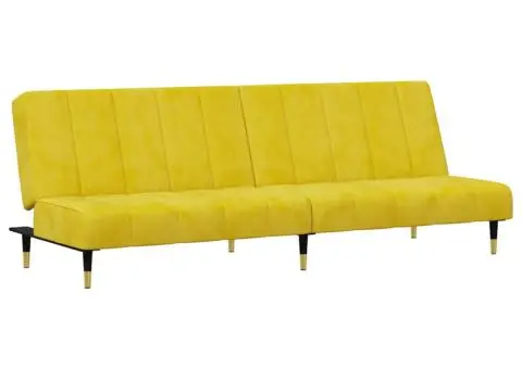 Set canapea 2 piese, galben, catifea - 4/5