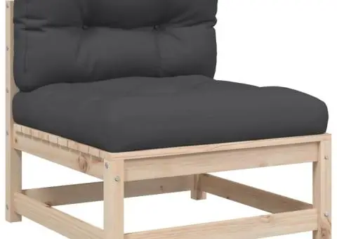 Set canapea de grădină cu perne, 9 piese, lemn masiv de pin - 4/5