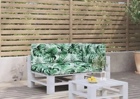 Perne de paleți, 3 buc., model cu frunze, material textil - 1/5