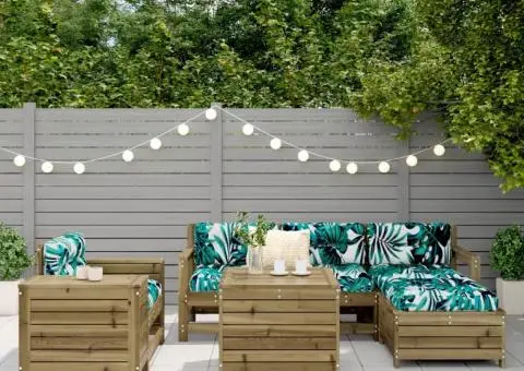 Set canapea de grădină, 7 piese, lemn de pin tratat - 3/5