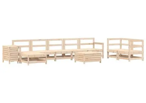 Set canapea de grădină, 10 piese, lemn masiv de pin - 2/5