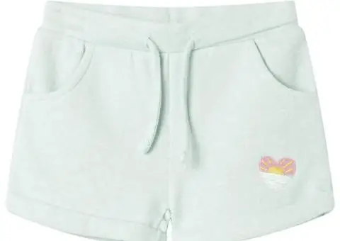 Pantaloni scurți de copii cu șnur, verde mentă deschis combinat, 92 - 1/5