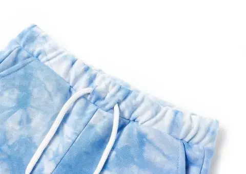 Pantaloni scurți pentru copii cu șnur, albastru pal, 140 - 3/5