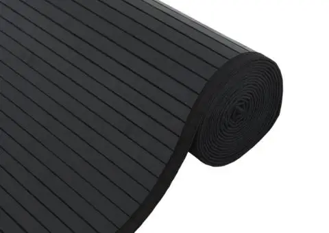 Covor dreptunghiular, negru, 70x300 cm, bambus - 4/5