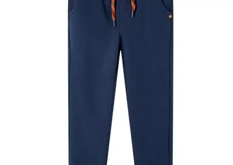 Pantaloni de trening pentru copii, bleumarin melanj, 140 - 1/5
