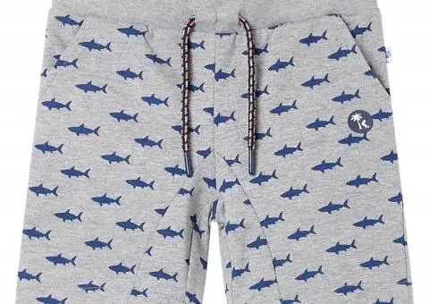 Pantaloni scurți pentru copii cu șnur, gri deschis melanj, 104 - 1/5