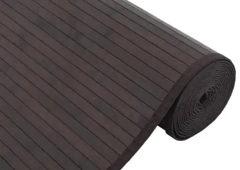 Covor dreptunghiular, maro închis, 80x100 cm, bambus - 4/5