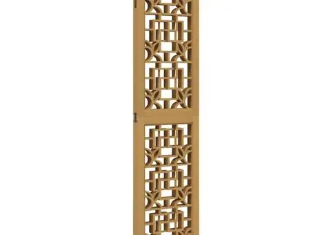 Paravan de cameră cu 4 panouri, maro, lemn masiv paulownia - 5/5