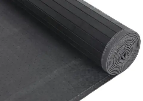 Covor dreptunghiular, negru, 80x500 cm, bambus - 5/5